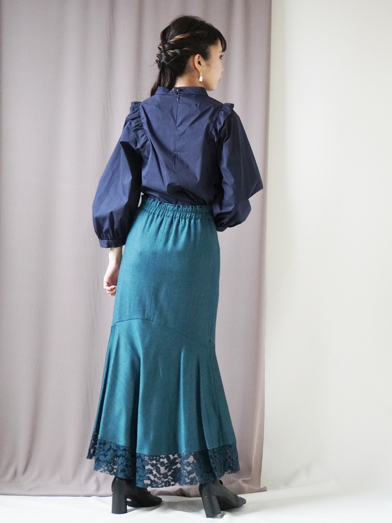 タイプライターバイオ 衿付きビッグスリーブブラウス＜アウトレット均一価格＞