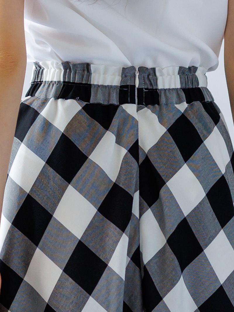 ギンガムチェックフレアースカート