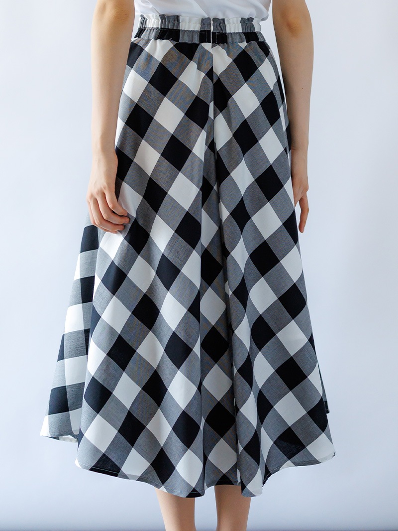 ギンガムチェックフレアースカート