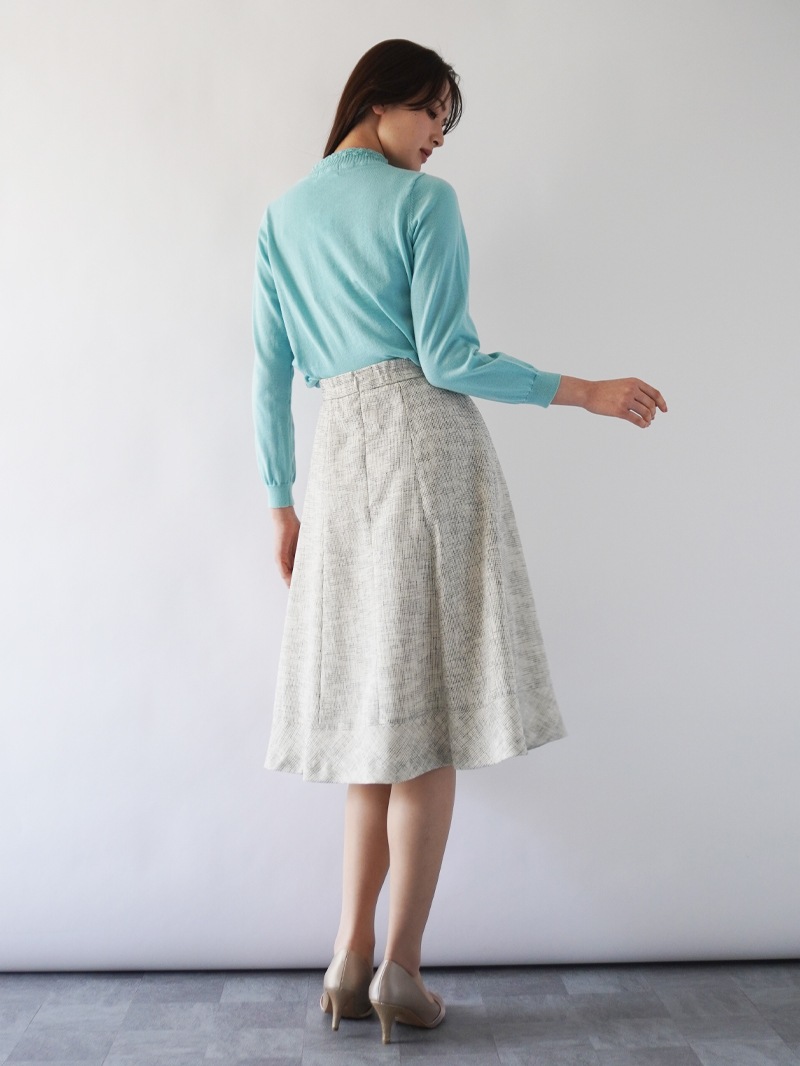★おすすめSALEアイテム★【30%OFF】ツィードメッシュタックフレアースカー
