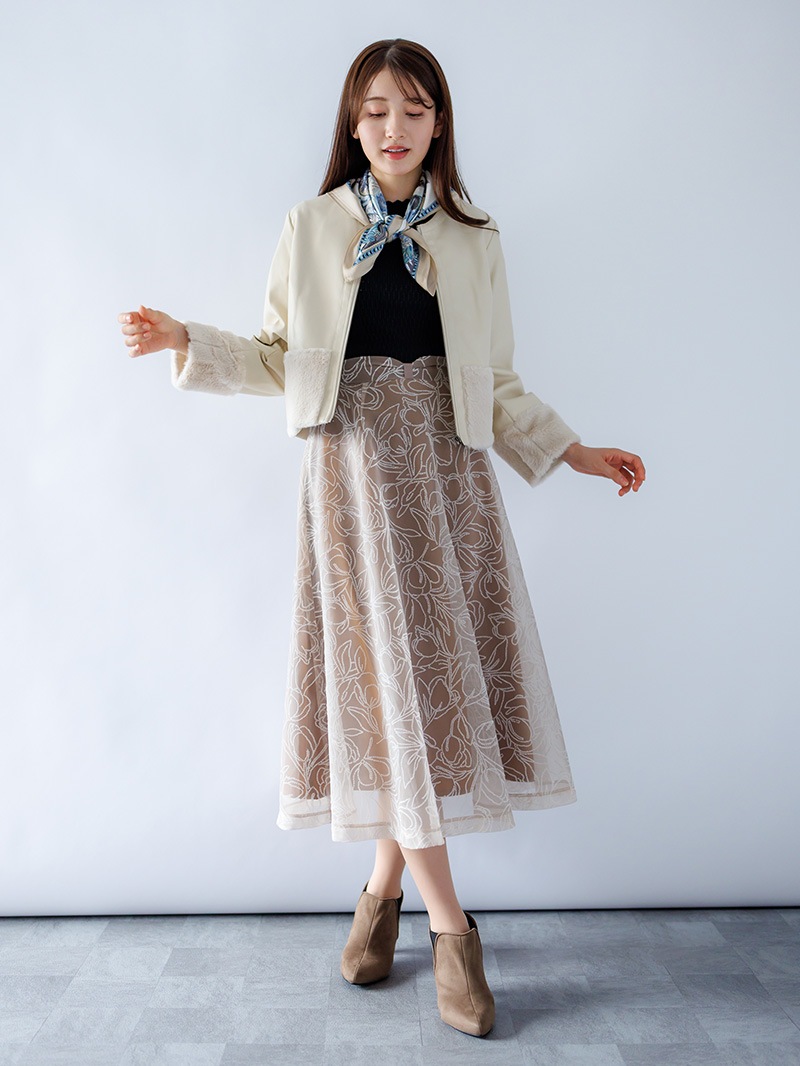 フロッキーフレアースカート