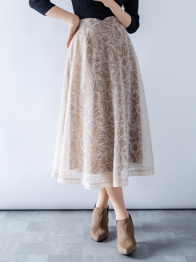 フロッキーフレアースカート