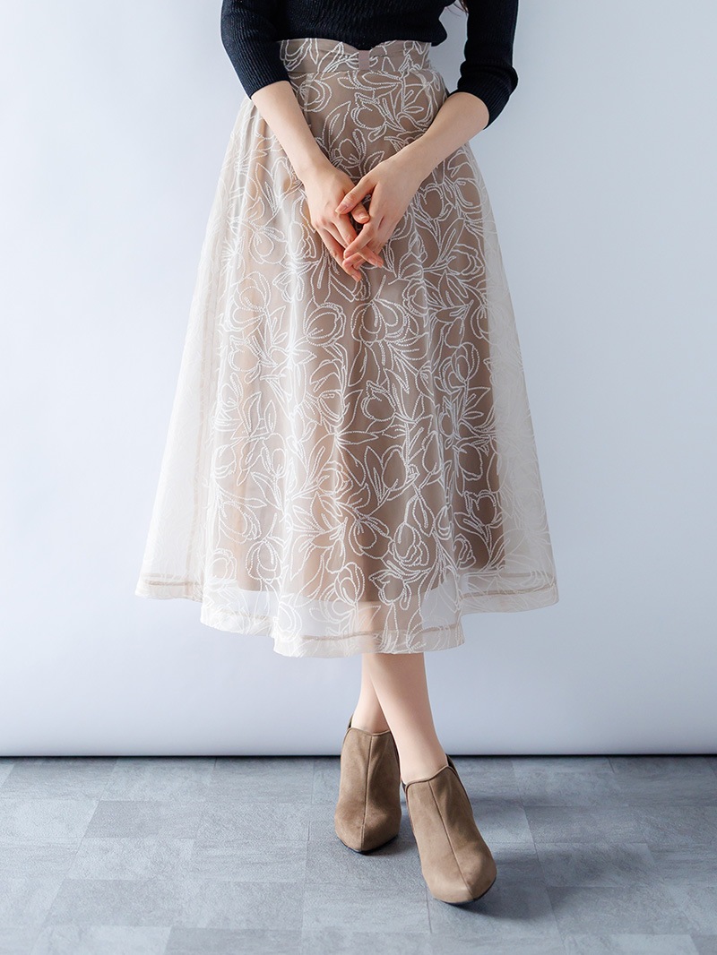 フロッキーフレアースカート