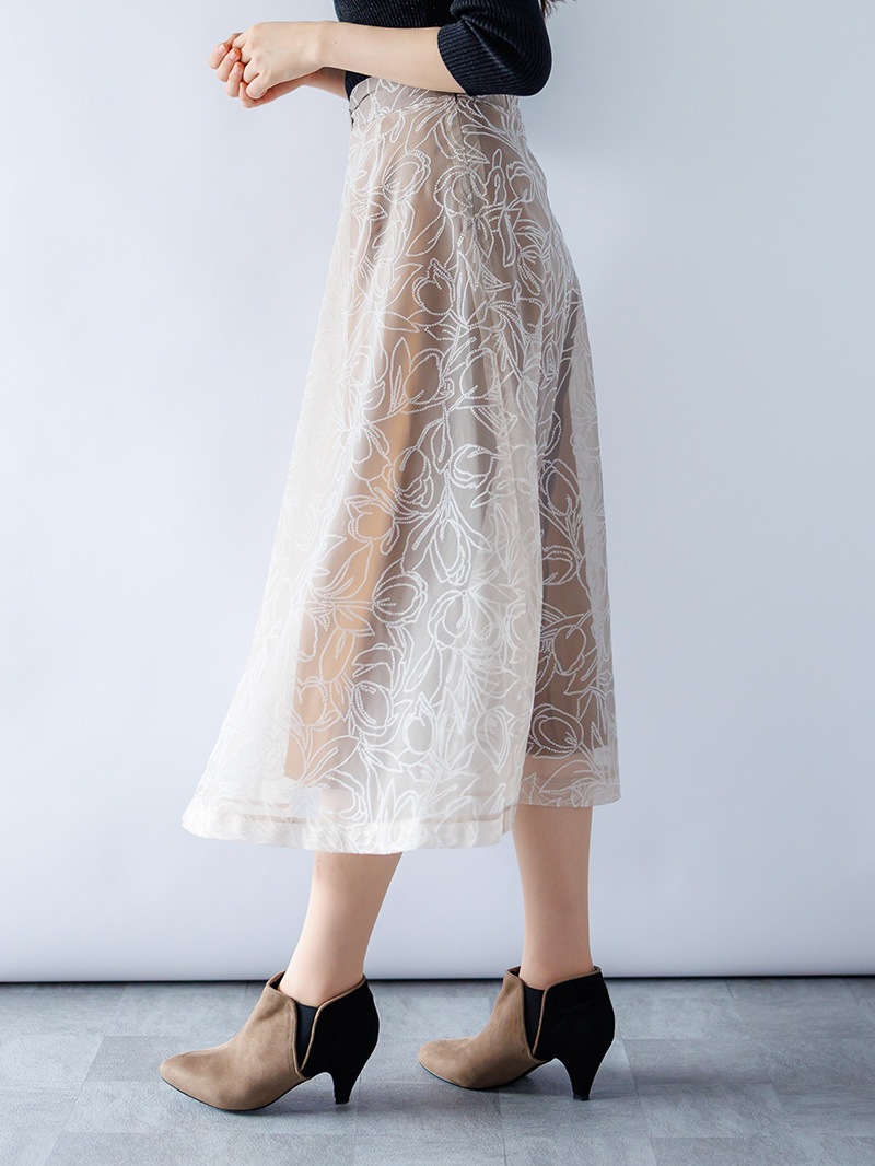 フロッキーフレアースカート