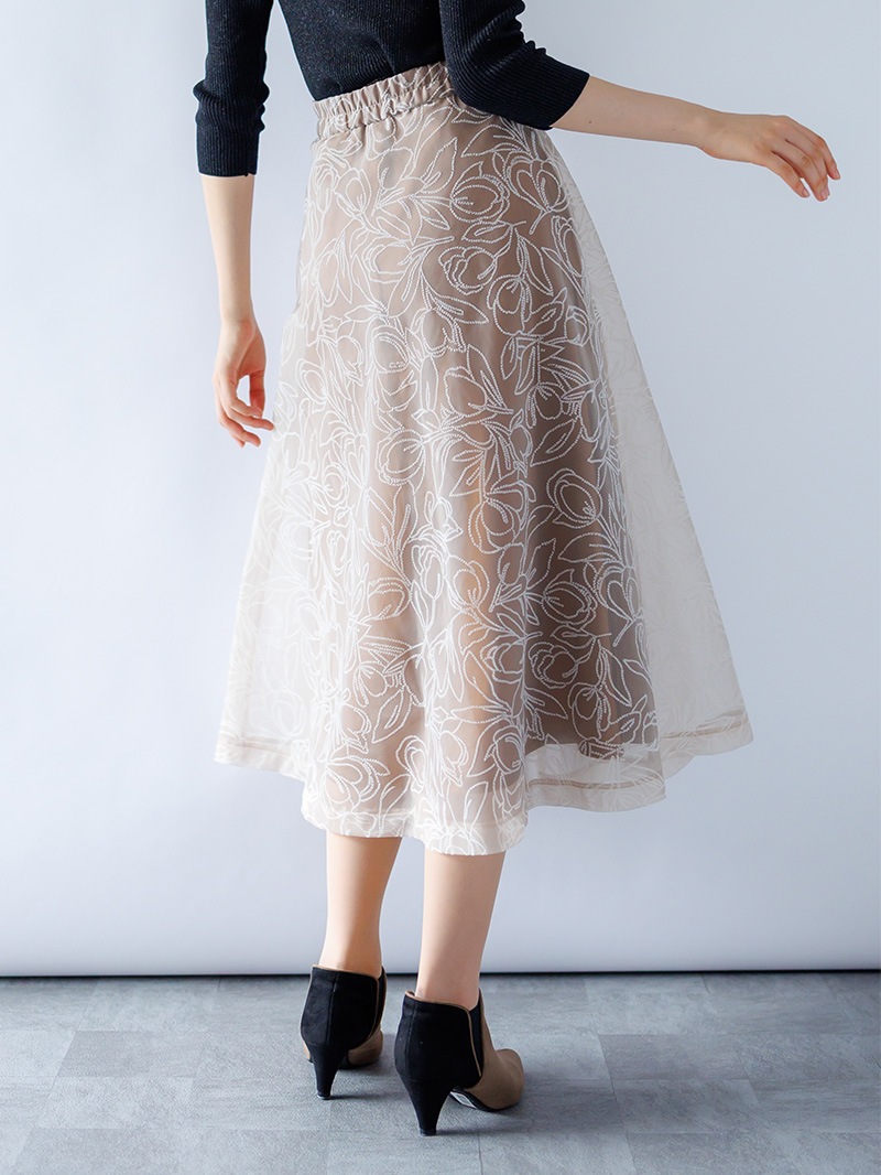 フロッキーフレアースカート