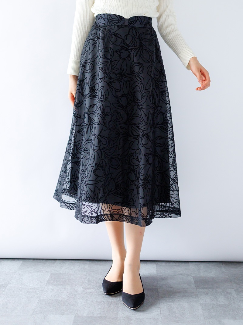 フロッキーフレアースカート