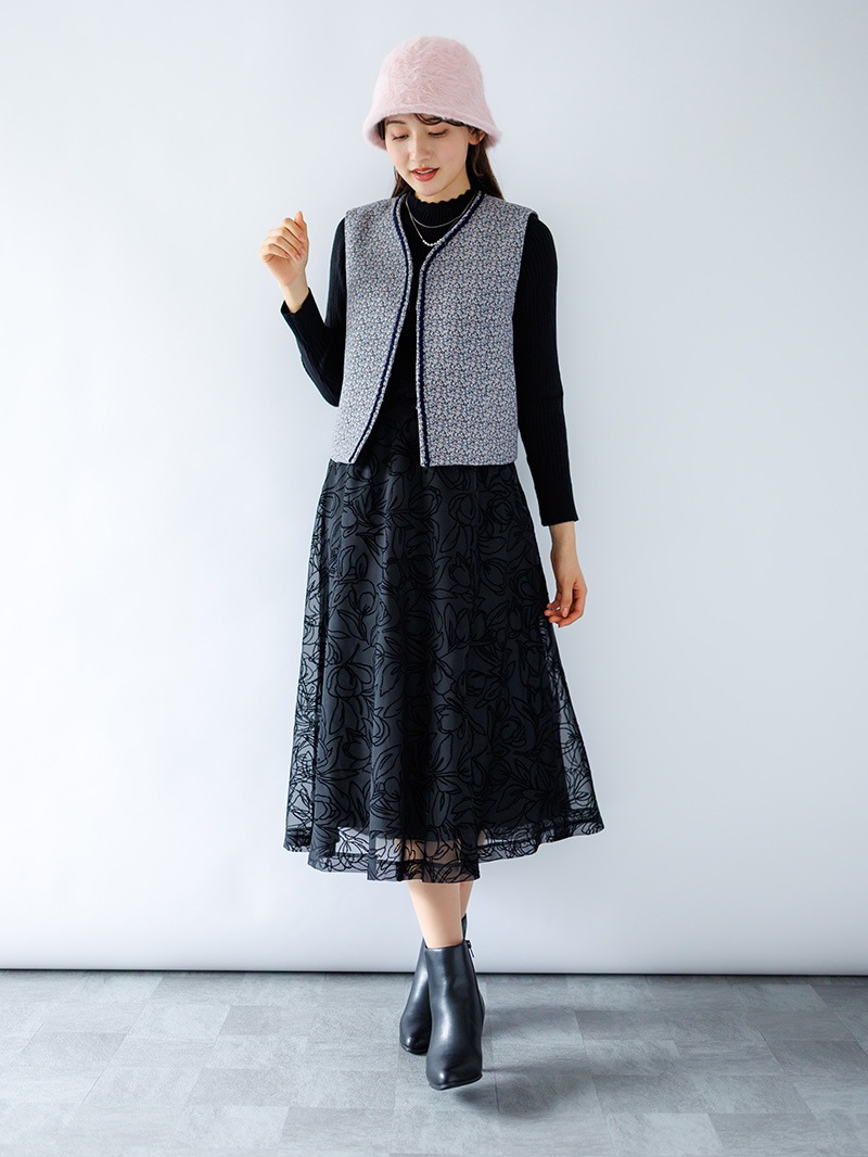 フロッキーフレアースカート