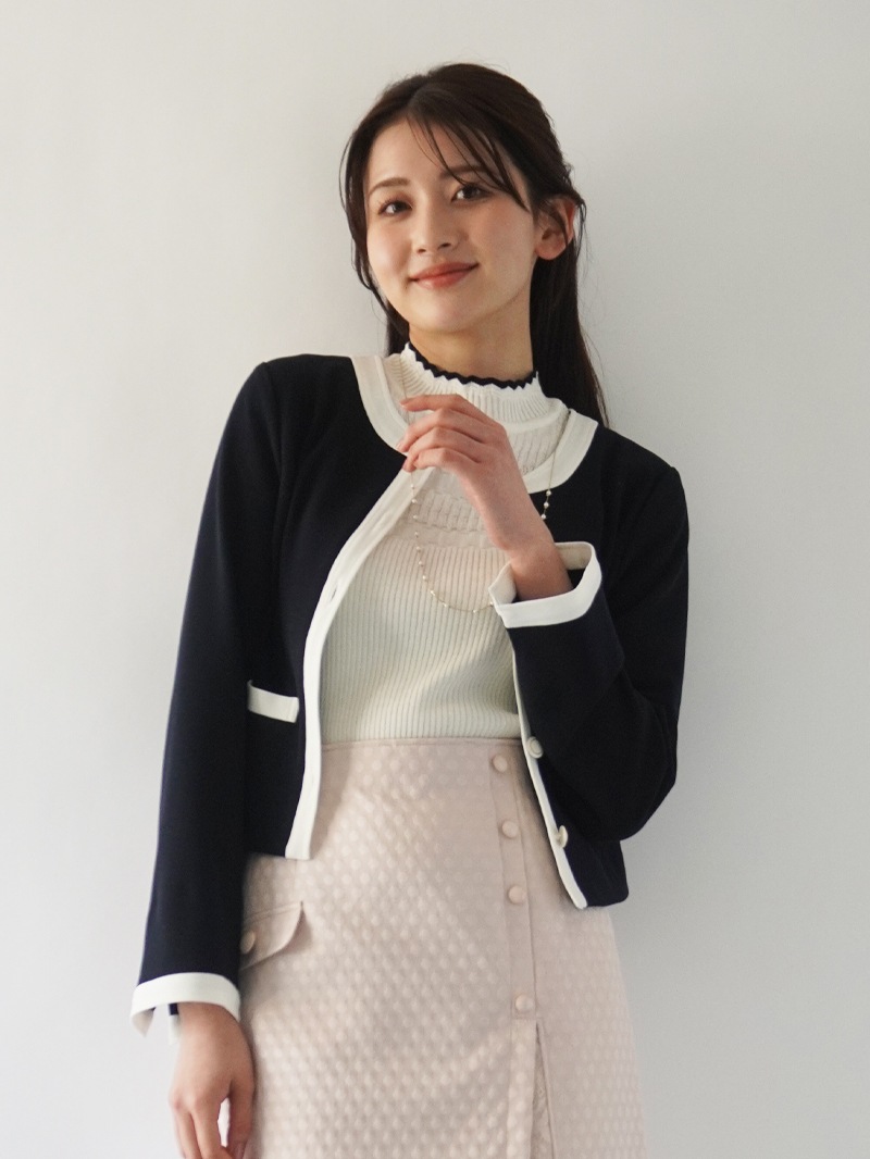 ストレッチミラノリブノーカラージャケット