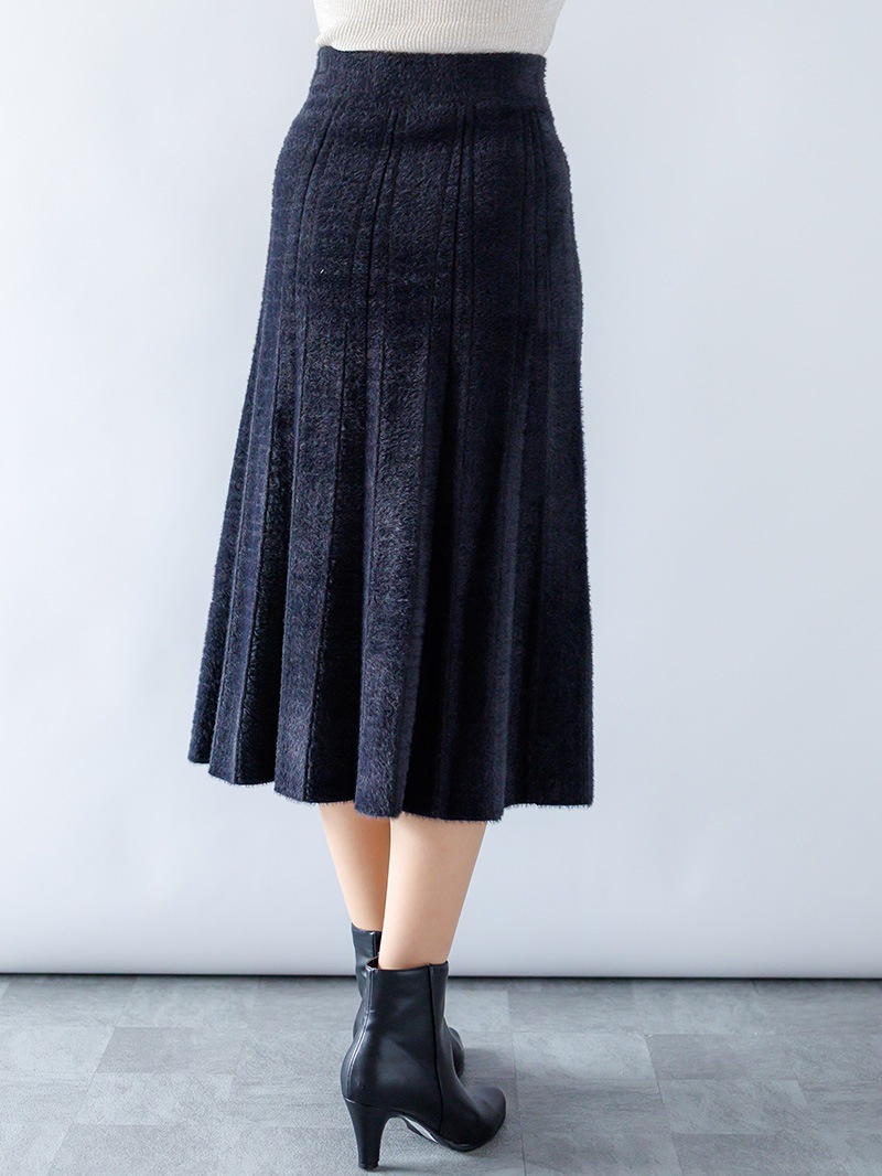 【60%OFF】ミンクライクファー 配色ハギフレアースカート