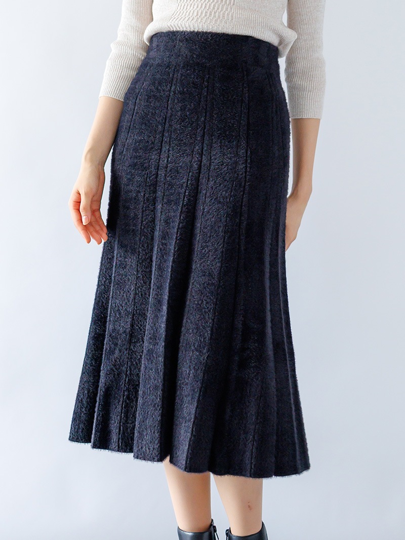 【60%OFF】ミンクライクファー 配色ハギフレアースカート