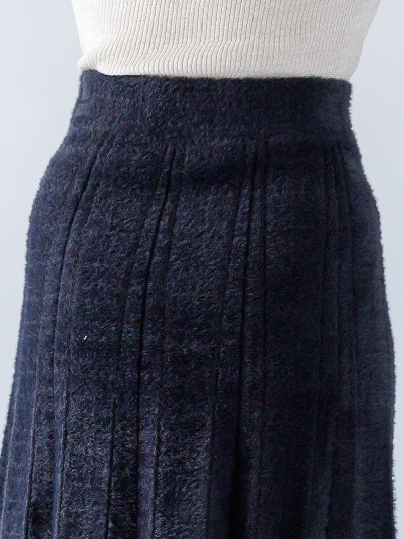 【60%OFF】ミンクライクファー 配色ハギフレアースカート