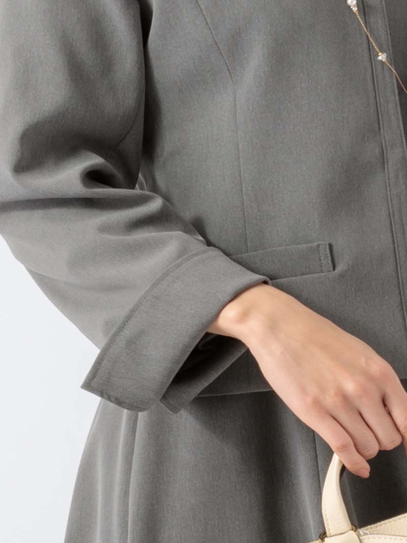 ミント混ソリビアノーカラージャケット