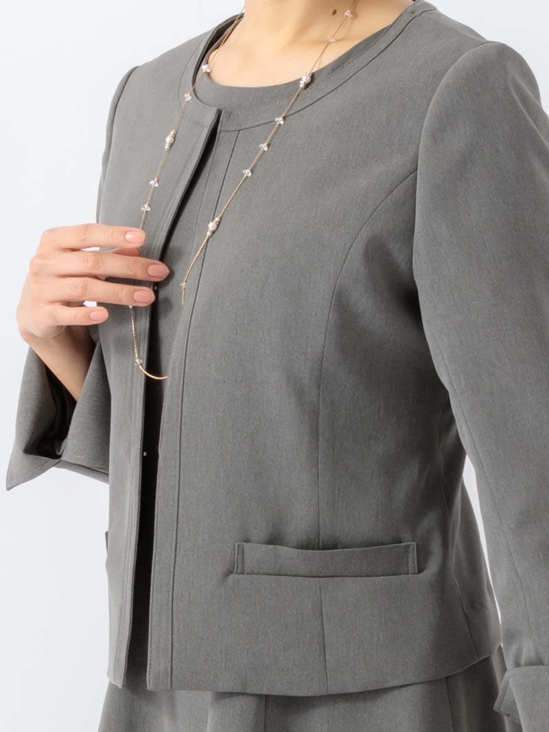 ミント混ソリビアノーカラージャケット