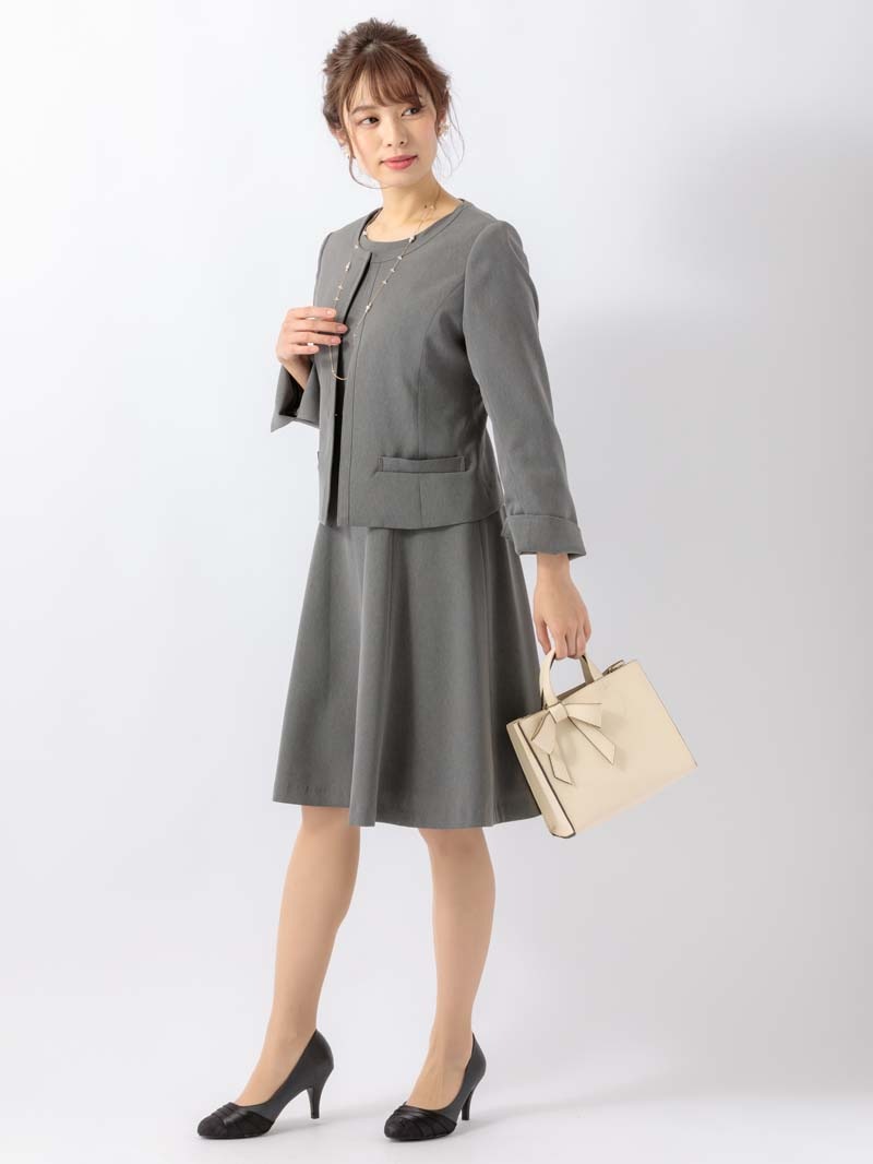 ミント混ソリビアノーカラージャケット