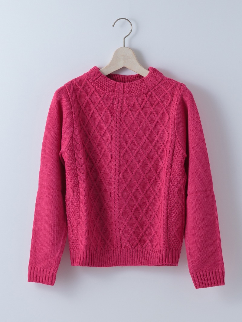 【30%OFF】ローゲージ ケーブル編みニット