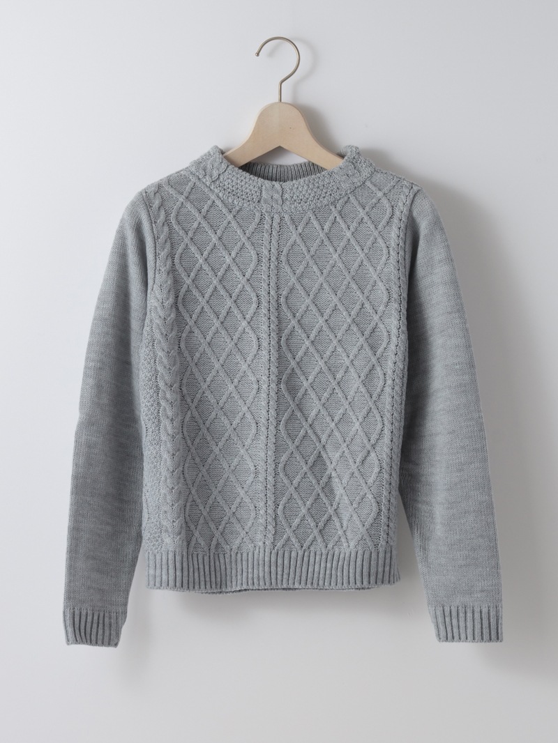 【30%OFF】ローゲージ ケーブル編みニット