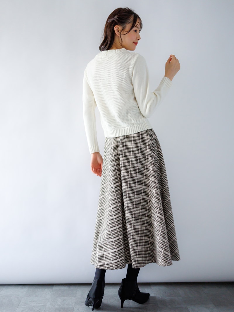 【30%OFF】ローゲージ ケーブル編みニット