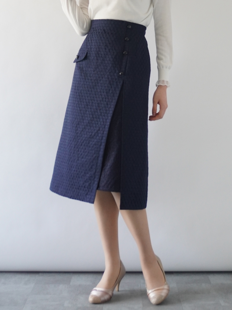 ドットジャガードAラインスカート