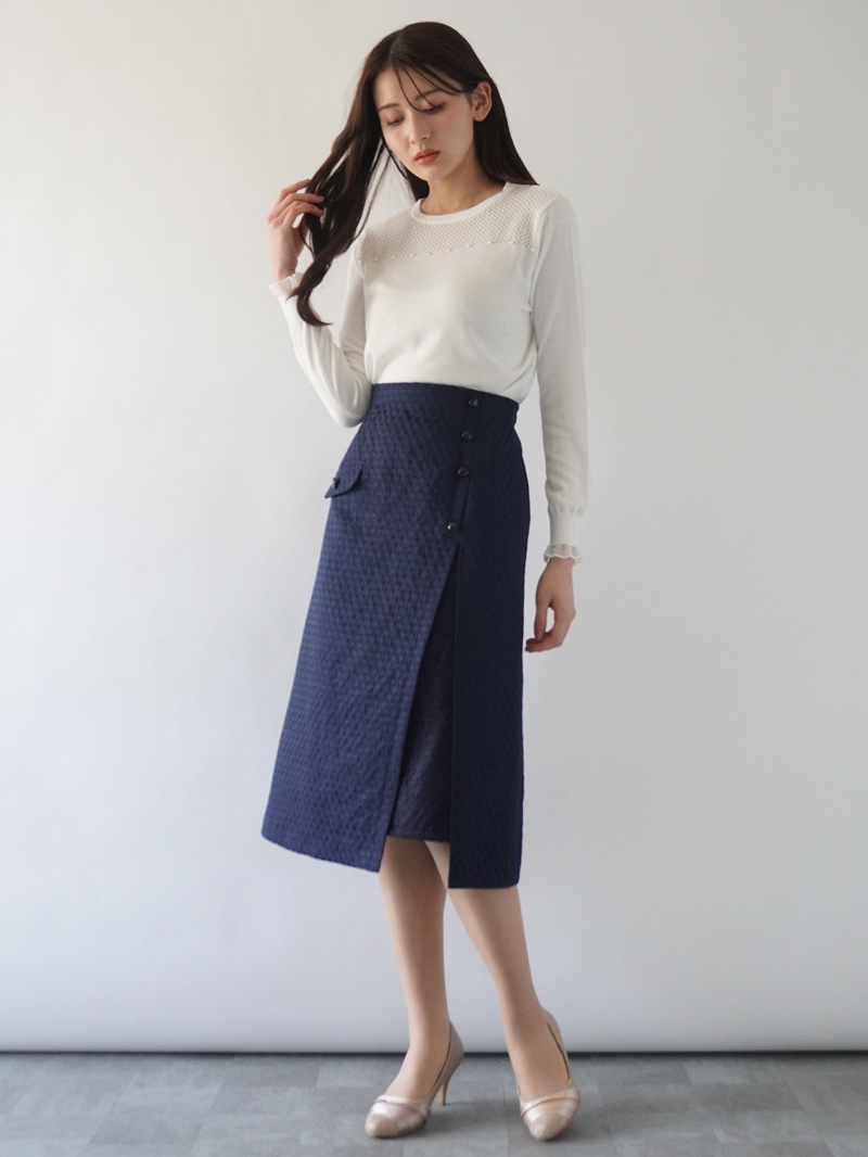 ドットジャガードAラインスカート