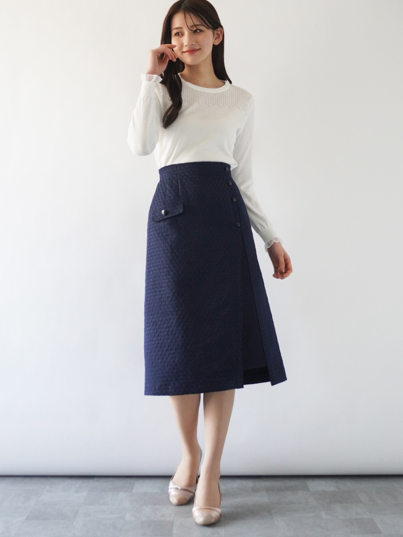 ドットジャガードAラインスカート