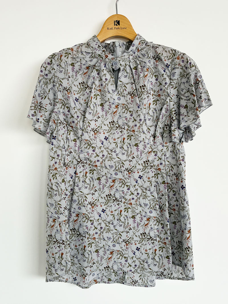 【OUTLET 2500円】綿プリントフレアースリーブチュニック<10本以下>