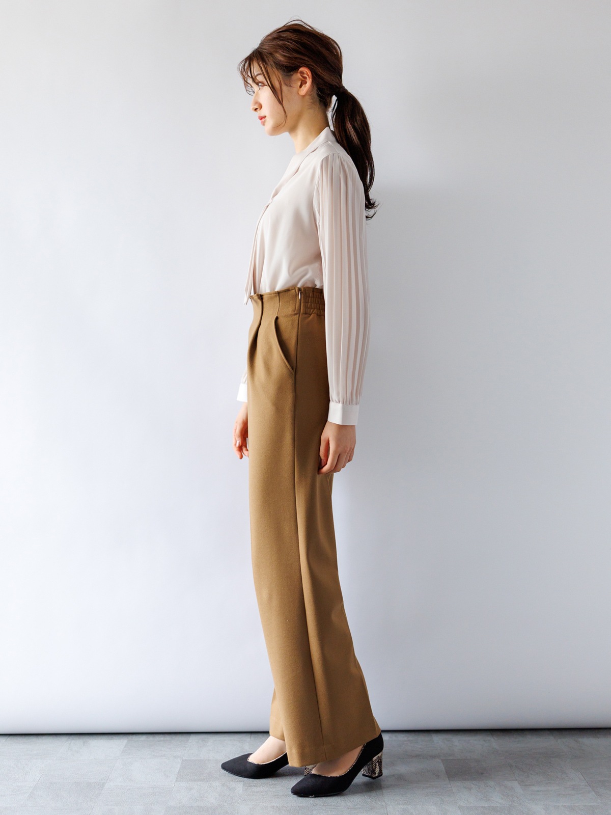 【50％OFF】T/R両面起毛太身パンツ