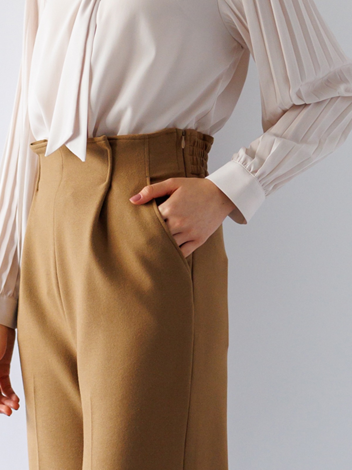 【50％OFF】T/R両面起毛太身パンツ