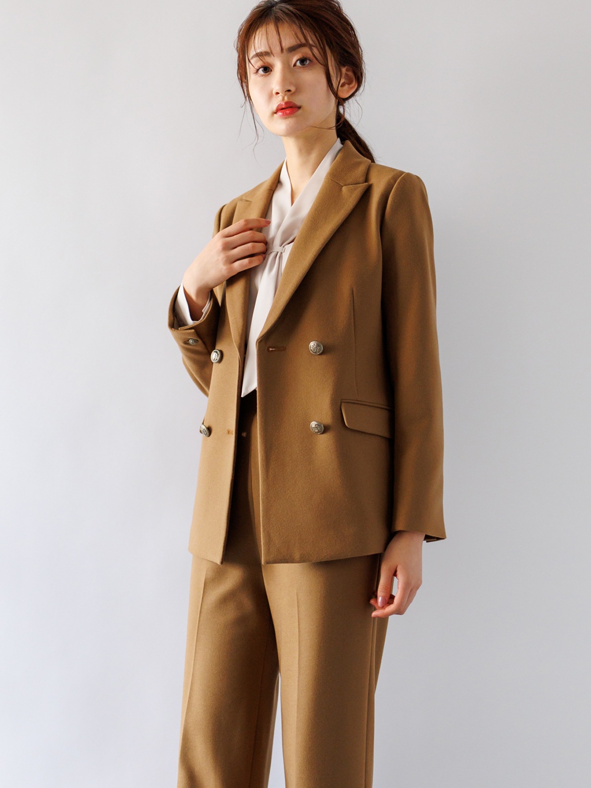 【50％OFF】T/R両面起毛太身パンツ