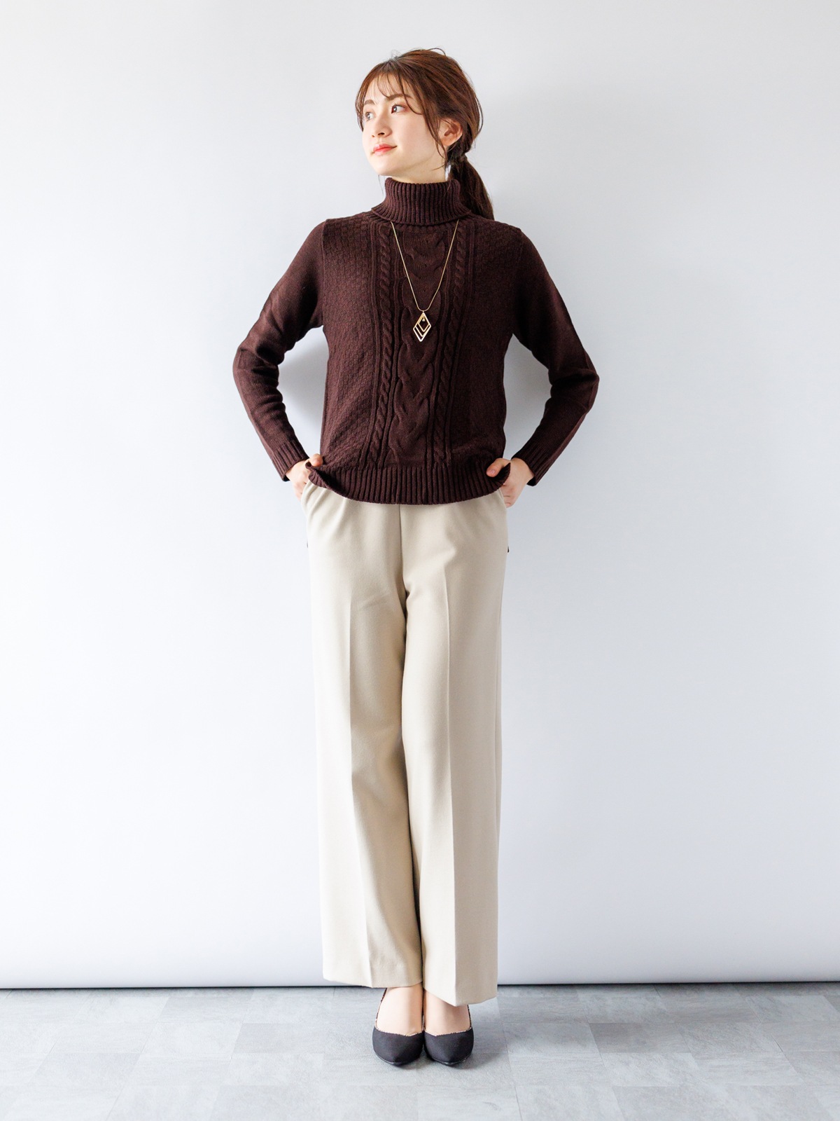 【50％OFF】T/R両面起毛太身パンツ