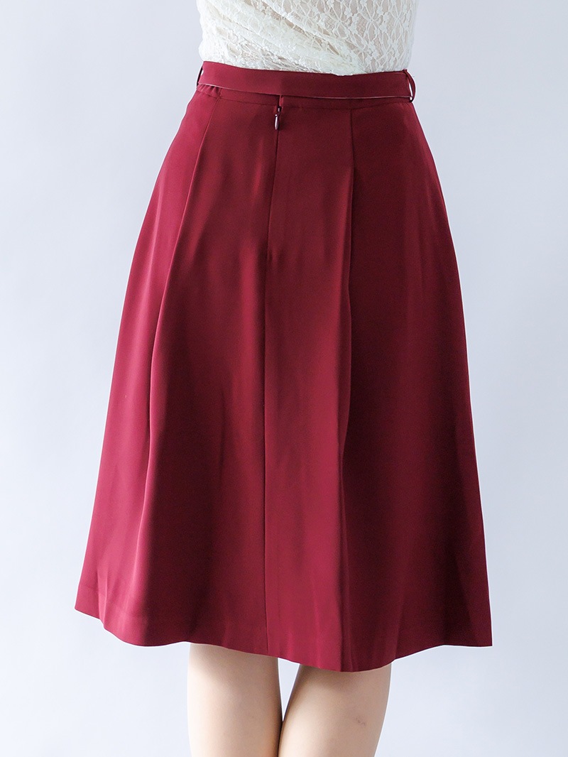 ダブルサテン配色タックスカート＜秋コーデ＞