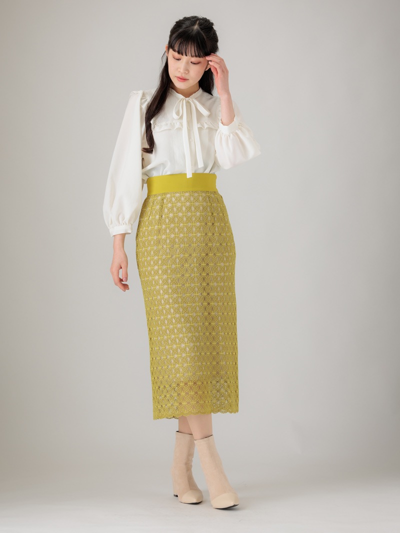 【均一価格】ラッセルレースロングタイトスカート＜春夏物アウトレット＞