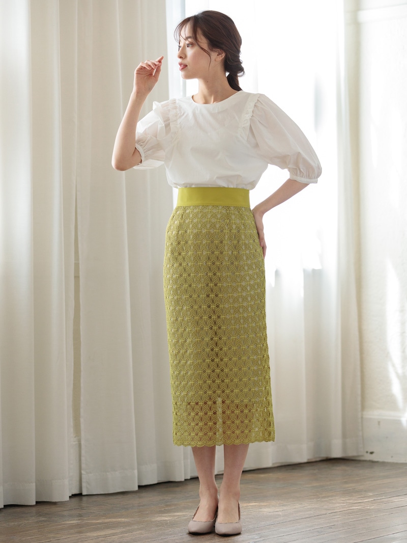 【均一価格】ラッセルレースロングタイトスカート＜春夏物アウトレット＞