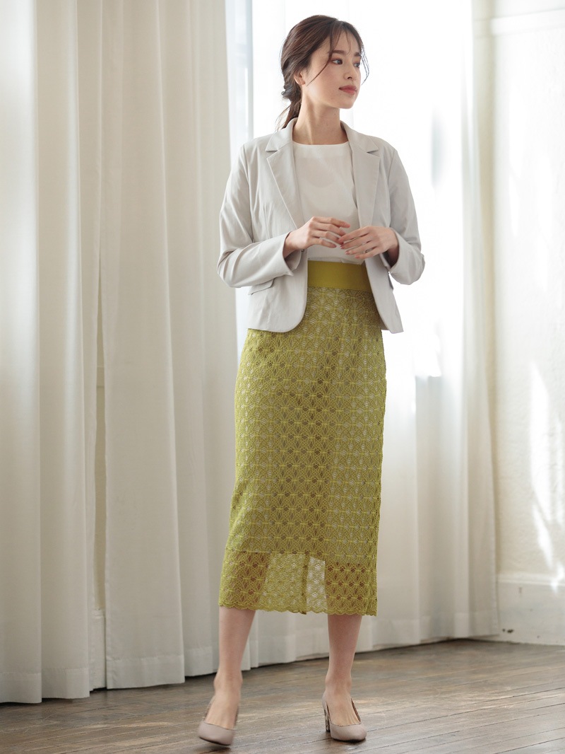 【均一価格】ラッセルレースロングタイトスカート＜春夏物アウトレット＞