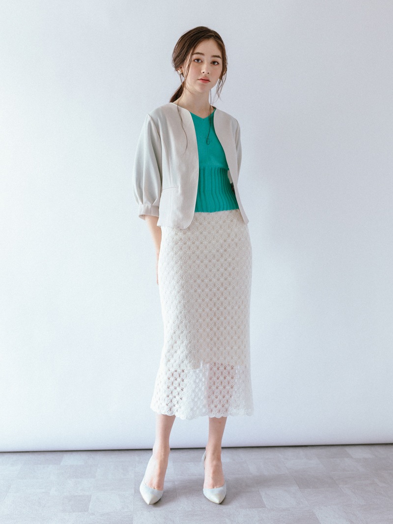 【均一価格】ラッセルレースロングタイトスカート＜春夏物アウトレット＞