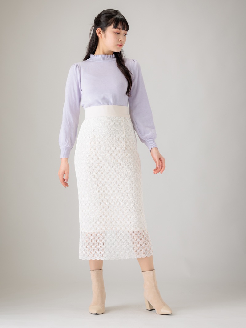 【均一価格】ラッセルレースロングタイトスカート＜春夏物アウトレット＞