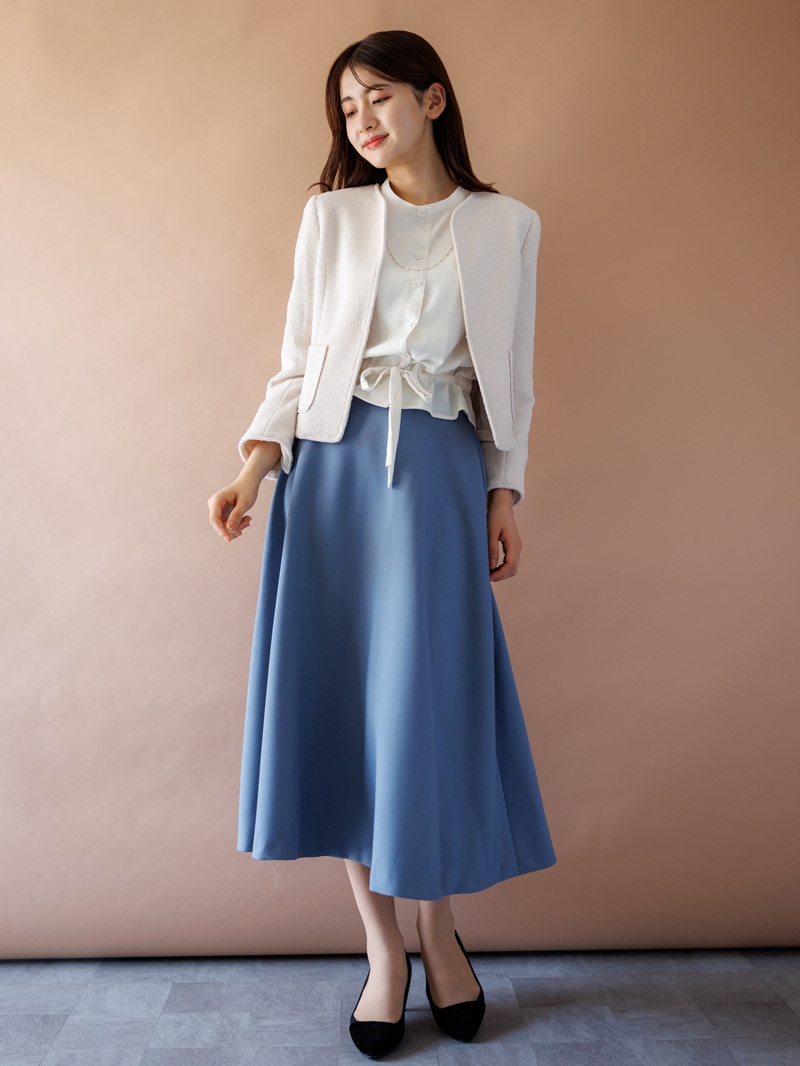 ピーチサテン立衿ドロストブラウス｜KarLParkLane Style ONLINE SHOP