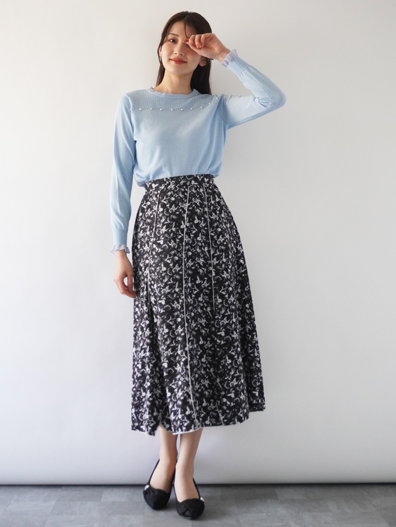 プリントメローハギフレアースカート