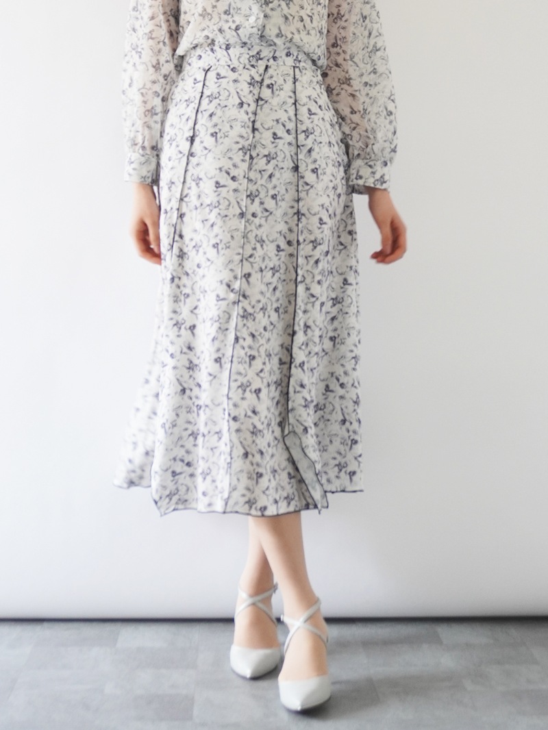 プリントメローハギフレアースカート