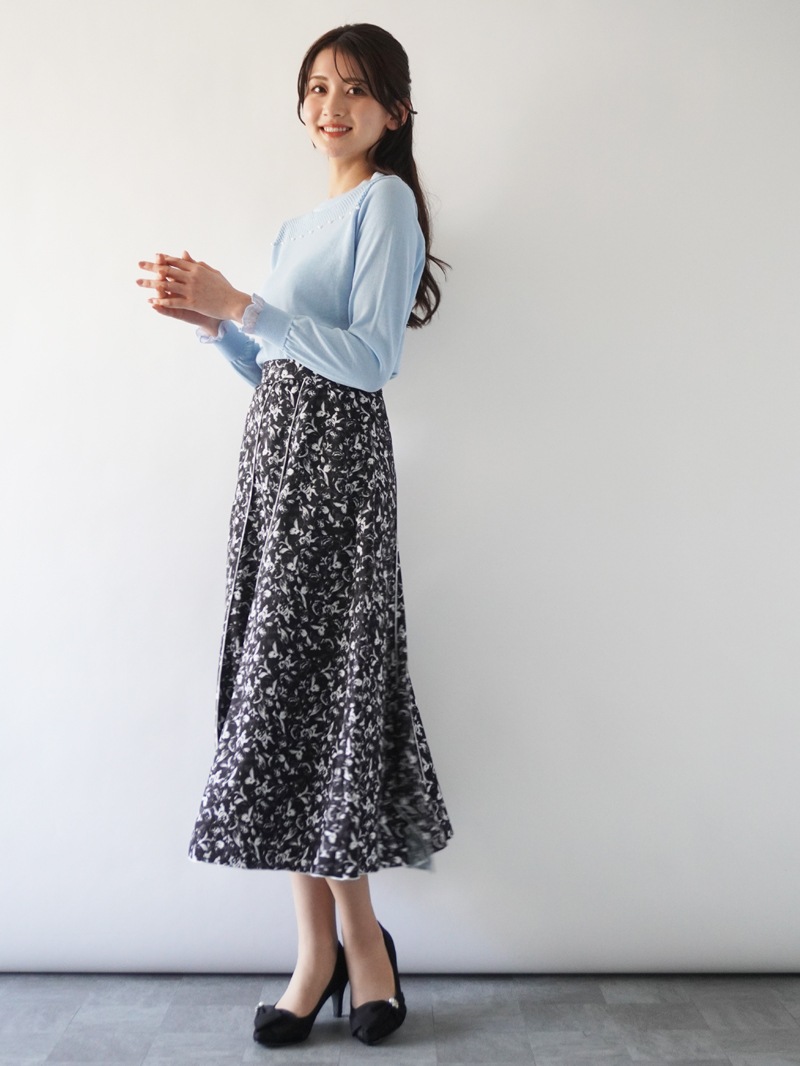 プリントメローハギフレアースカート