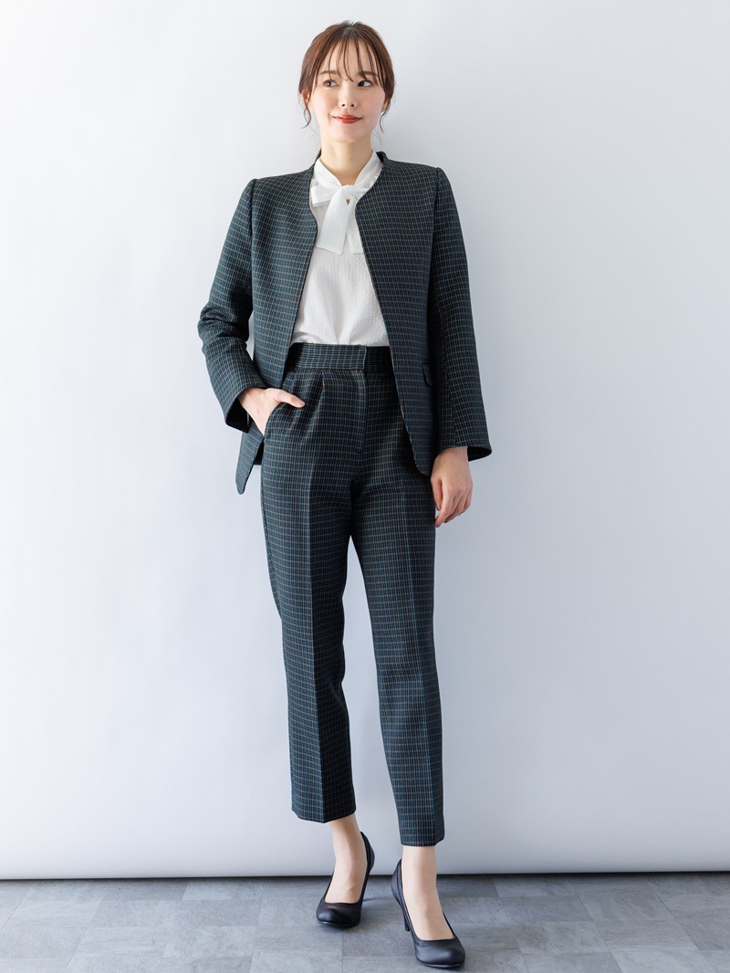【秋冬50%OFF】ナノヒーティングチェックキーネックJK