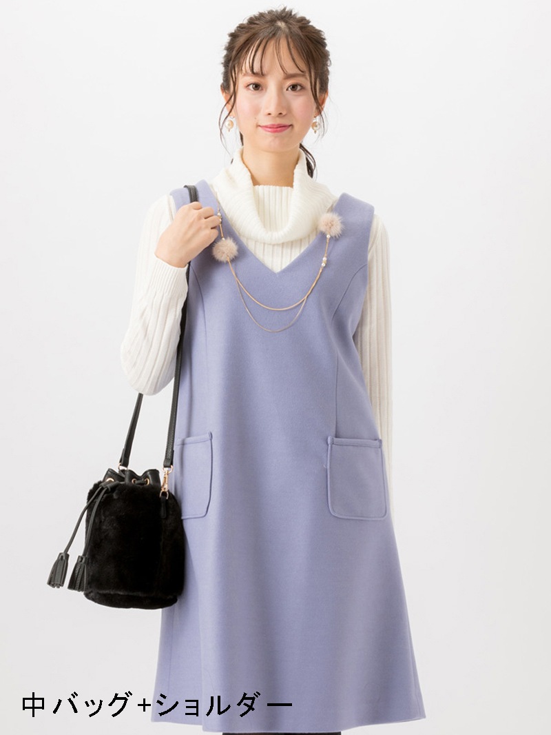 ２ＷＡＹファー巾着カゴバッグ