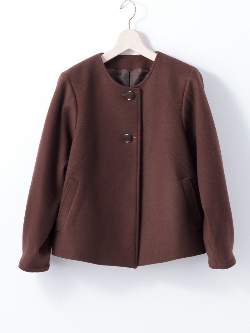 【30%OFF】ジャッカル ノーカラーショートコート