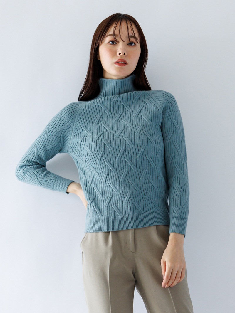 7Gケーブル ハイネックニット＜アウトレット均一価格＞