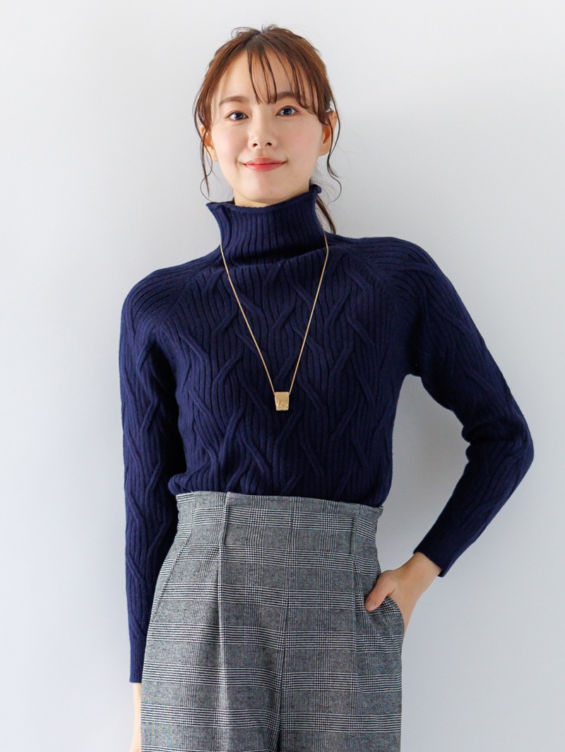 7Gケーブル ハイネックニット＜アウトレット均一価格＞