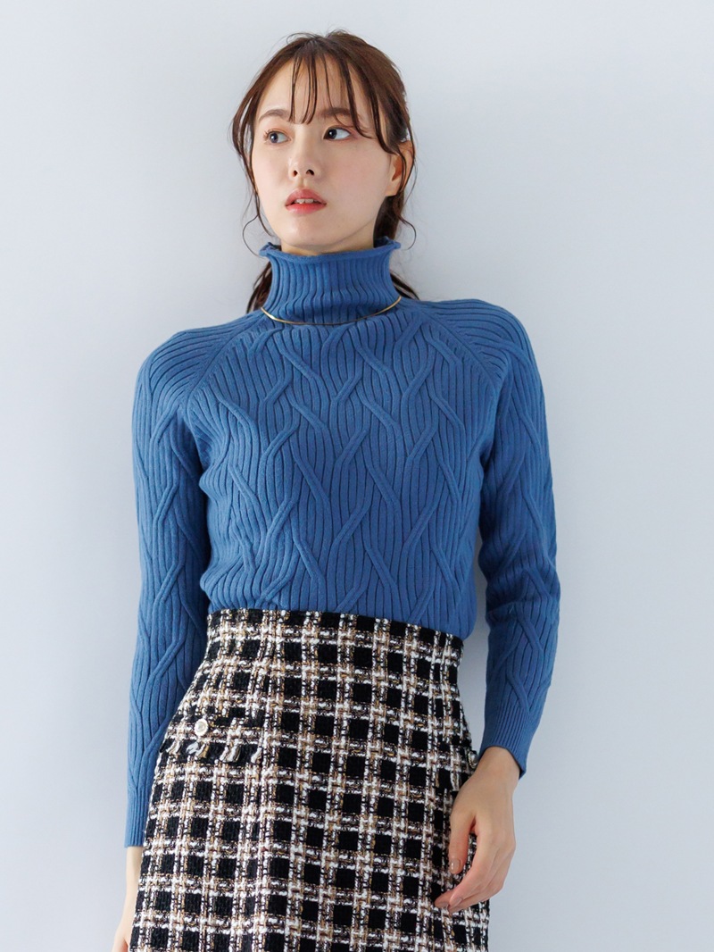 7Gケーブル ハイネックニット＜アウトレット均一価格＞