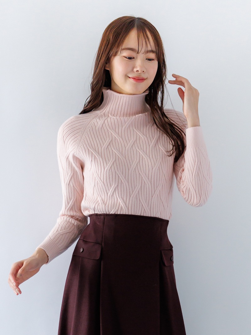 7Gケーブル ハイネックニット＜アウトレット均一価格＞