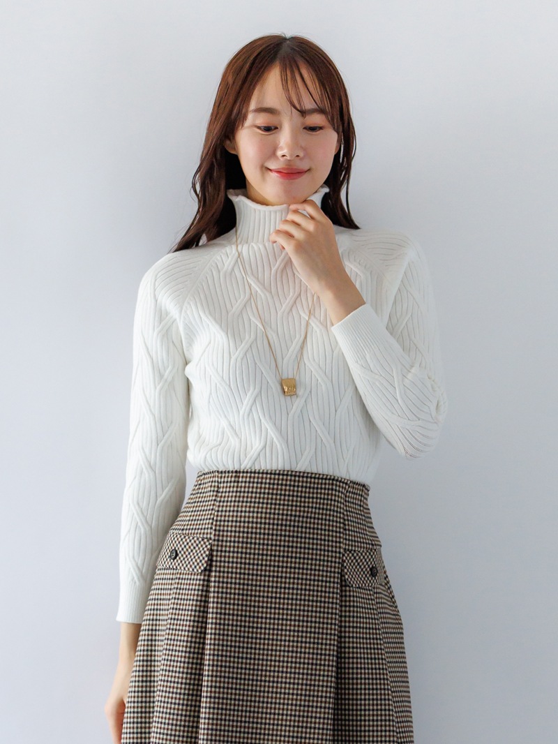 7Gケーブル ハイネックニット＜アウトレット均一価格＞