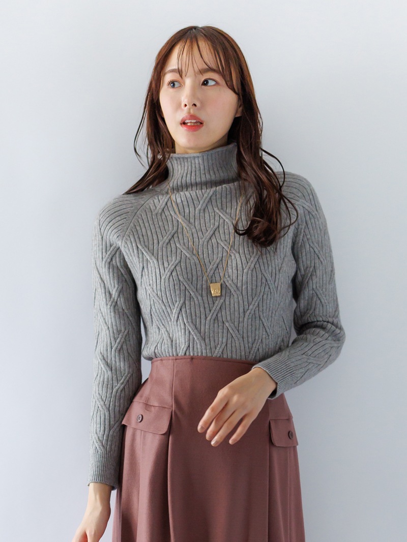 7Gケーブル ハイネックニット＜アウトレット均一価格＞