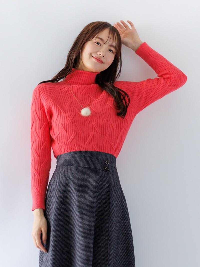 7Gケーブル ハイネックニット＜アウトレット均一価格＞