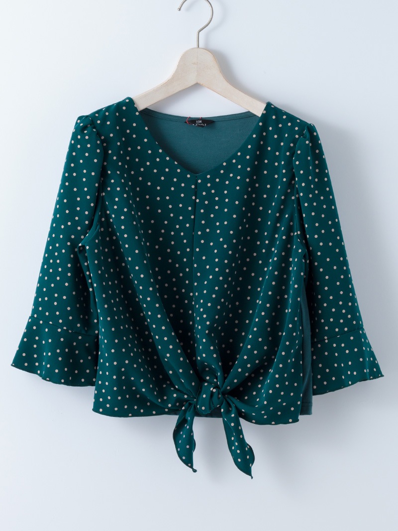 612503B 水玉デシン裾しばりカットソー